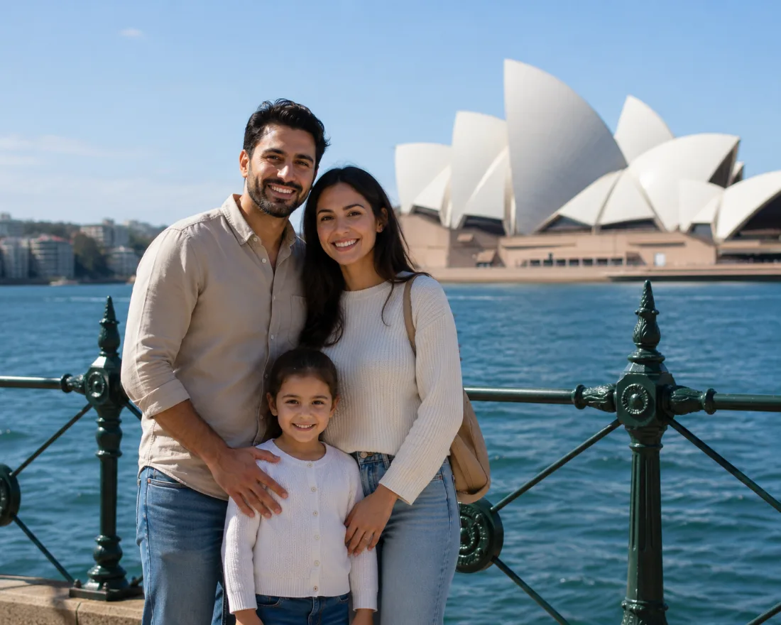 Family at Sydney harbour