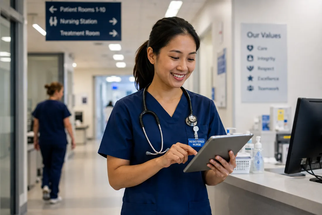 Registered nurse working in an Australian hospital